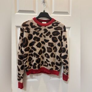 Atelier Evene Paris Wool Blend Animal Print Sweater.